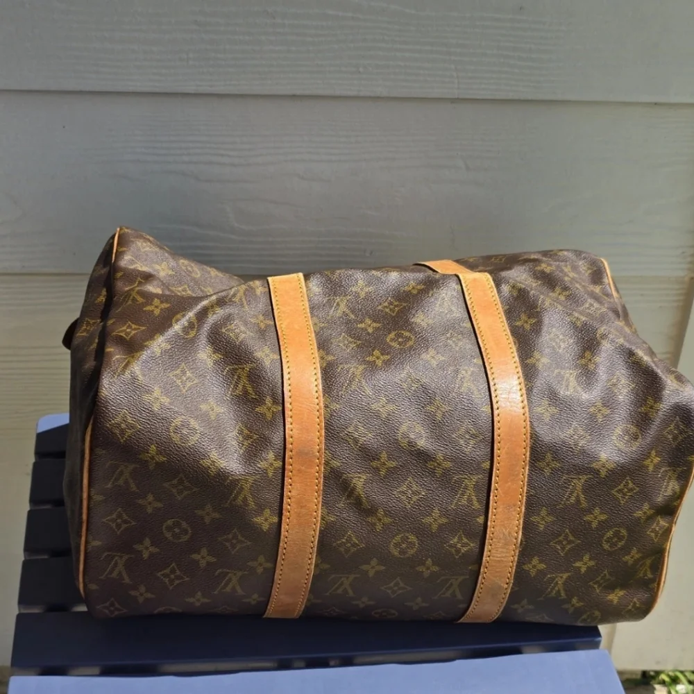 VTG Authentic Louis Vuitton Keepall 45 Brown Monogram Duffel Travel Bag Unisex - Picture 12 of 16